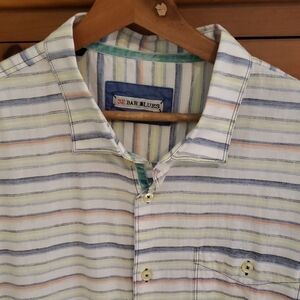 Bar Blues Men's Casual Striped Shirt - Blue and Cream